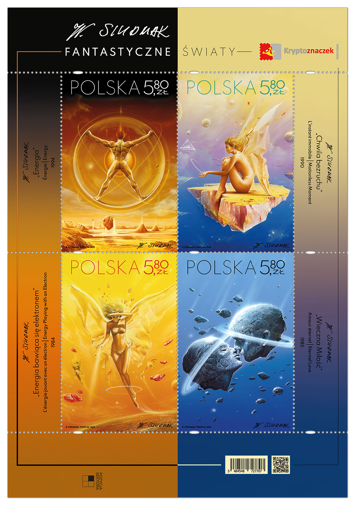 Poczta Polska zaprezentowała kolekcjonerskie znaczki z obrazami Wojciecha Siudmaka